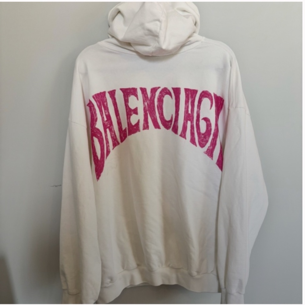 Paris Tropical Round Hoodie White | BALENCIAGA 🌴 - Picture 7 of 8